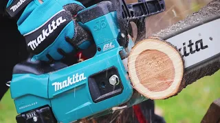 Makita DUC254, 18V, Brushless cordless chainsaw - work demonstration