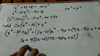 Quartic Equation using Ferrari's Method