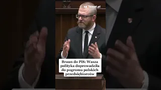 Braun do PiS: Wasza polityka doprowadziła do pogromu polskich przedsiębiorców