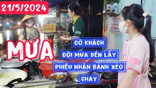 BÁNH XÈO NHÍ "xong rồi" SÀI GÒN mưa KIỂU NÀY khách ở nhà ăn mì gói chứ KHÔNG RA ĐƯỜNG