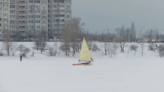 Kiteboarding/Snowkiting, Ice Yachting in Kyiv, Ukraine (Оболонь Собаче Гирло) 5/5