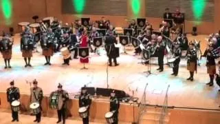 The band,bugles,pipes and drums, of The Royal Irish Regiment