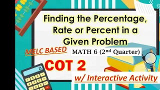 COT2 PPT with Interactive Game | Finding the Percentage