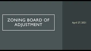 Charlotte Zoning Board of Adjustment April 27,  2021 Meeting