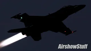 F-18 Super Hornet Night Afterburner Flybys - EAA AirVenture Oshkosh 2021