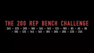 steve cook - 200 rep bench press challenge.