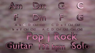 Guitar Solo in A Minor - Am Dm G C F Dm F G - Pop Rock - 120 bpm