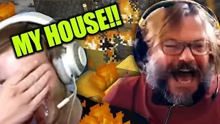 Jack Black BURNED down my Minecraft House!!