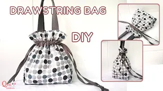 How To Make Simple Drawstring Bag | Cara Membuat Kantong Serut Simple