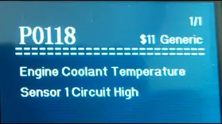 2010 Civic P0118 Coolant Temperature Sensor 1 Test and Replacement