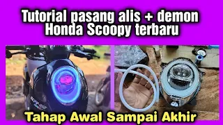 Tutorial Lengkap pasang alis dan demon eyes di Scoopy new 2021 | alis Honda new Scoopy 2021