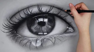 ASMR Eye Charcoal Drawing No Talking | Philippines