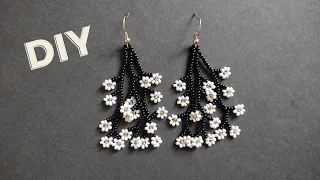 How to make twigs with flowers earrings, beaded earrings handmade