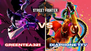 GreenTea321 (Juri) vs Diaphone TTV (Kimberly) Ranked Match Set. (Street Fighter 6 Open Beta)