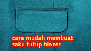 tutorial membuat saku bobok tutup jas blazer wanita#pemula