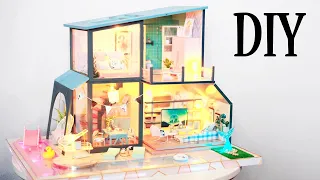 DIY Miniature Dollhouse Kit || Legend Of Mermaid  - Pink Villa - Relaxing Satisfying Video
