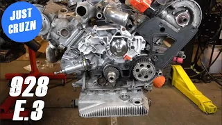 Engine work on budget 928 track car build.