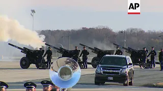 Pres. George HW Bush's casket lands in Maryland