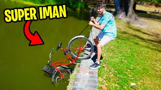 ENCONTRE UNA BICICLETA TIRANDO UN IMAN AL LAGO