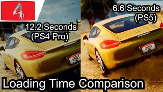 Need For Speed Rivals PS4 Pro vs PS5 Backward Compatibility Load Time Comparisons