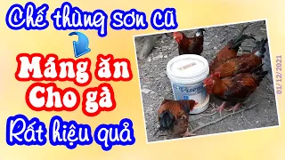 Chicken feeder | How to make a feeder for chickens with old paint bucket