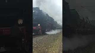 Dampflocktreffen Dresden. 04.2023 Parallelfahrt Tharandt und Klingenberg an der "Tharandter Rampe "