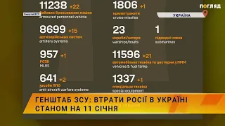 ☠️💣Генштаб ЗСУ: втрати Росії в Україні станом на 11 січня