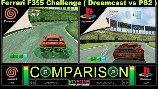 F355 Challenge (Dreamcast vs PlayStation 2) Side by Side Comparison | VCDECIDE