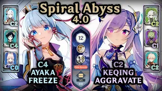 AYAKA & KEQING Teams Speedrun! | NEW 4.0 Spiral Abyss (F12 - 9*) | Genshin Impact