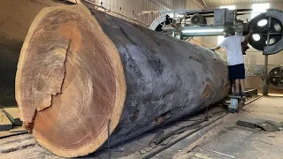 Sawmill Wood Skill - Extremely Dangerous Raw Wood Processing And Fastest Large Wood Sawmill