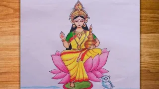 Lakshmi mata drawing easy