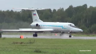 MEGA SOUND ТУ-134 УБ-Л RF-12041 Посадка на мокрую полосу. Кубинка. Армия-2016 11.09.2016