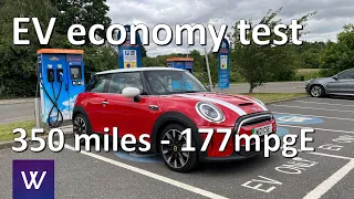 EV economy road test Mini Cooper SE 350 miles on £17.70 or 177 mpgE, Osprey, FastNed, & Gridserve
