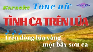 Tình Ca Trên Lúa Karaoke Tone  Nữ | Ngọc Tân Karaoke HD