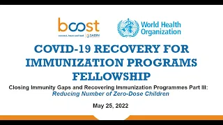 Part 3: COVID-19 Recovery For Immunization Programs Fellowship (FRANCAIS)​