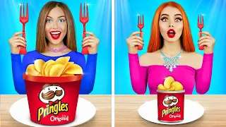 Gran desafío de alimentos gigantes vs pequeños | Dulces y botanas épicas por RATATA CHALLENGE