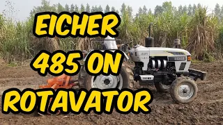 eicher 485|| 48 hp|| on 7 feet rotavator|| 48 hp tractor