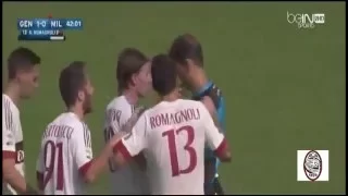 Alessio Romagnoali first red card with Milan against Genoa (27-9-2015) Seria A