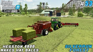 The Art of Harvesting Hay in Forest Fields | Silverrun Forest | Farming simulator 22 | Timelapse #53