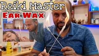 Reiki Master Fire 🔥 Ear Wax Removal & Massage | Head Massage with neck crack - Asmr Indian barber