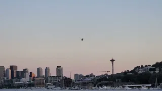 MH-47 Chinook Helicopter Fly Over Gas Works Park Seattle