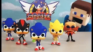 Sonic the Hedgehog Movie Funko Pop Cartoon Action Figures Complete Toys Set Unboxing Puppet Steve
