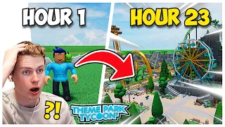 I did a 24 HOUR Build Battle in Theme park Tycoon 2! | React Video