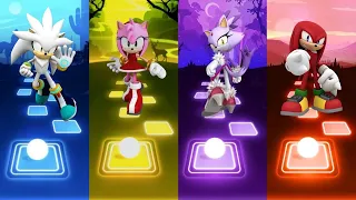 Amy Rose Sonic 🆚 Knuckles Sonic 🆚 Silver Sonic 🆚 Super Shadow Sonic | Sonic EDM Rush Gameplay