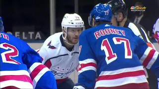 Capitals Rangers all 6 fights + Line Brawl in first 5 min, (WSH Feed)