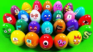 Looking Numberblocks, Alphablocks, Alphabet Lore SLIME Dinosaur Egg, Round, Square…Coloring! ASMR