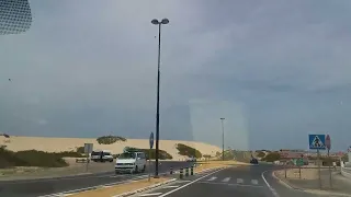 Fuerteventura дорога с пляжа Corralejo на бусике