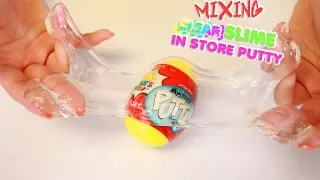 MIXING PUTTY IN CRYSTAL CLEAR SLIME SUPER SATISFYING ~ Slimeatory #515