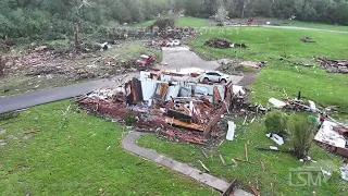 5-27-2024 Charleston, KY Significant tornado damage drone first light.mp4