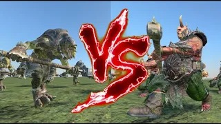 Fimir Warriors (GW) VS Plague Ogres (GW). Total War Warhammer 3